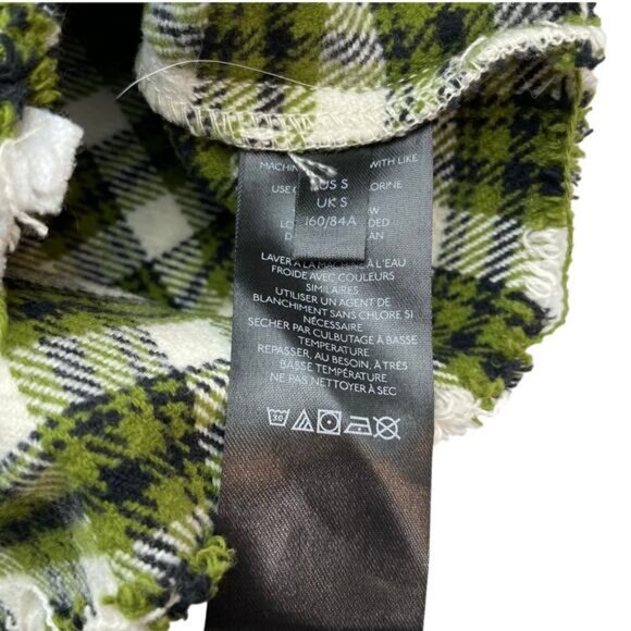 BDG Carissa Flannel Cropped Shirt Jacket Green Multi - Picture 8 of 8